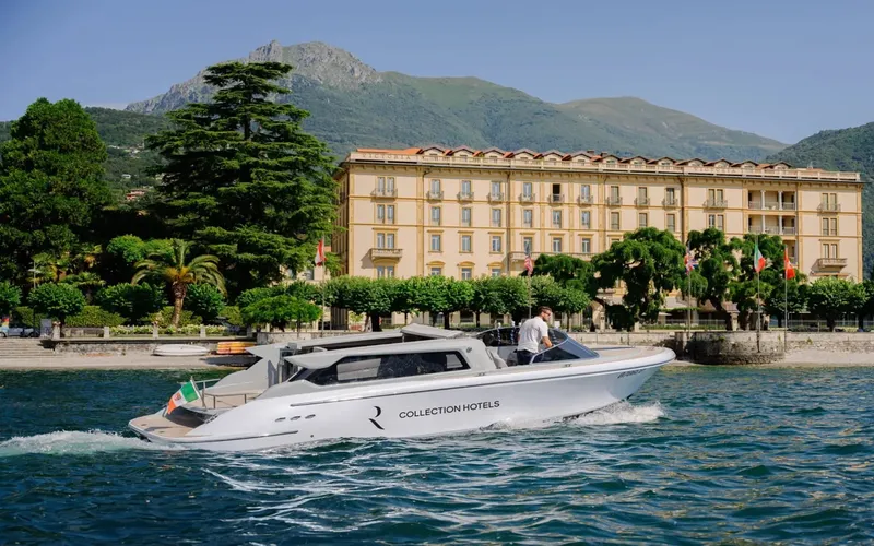 Grand Hotel Victoria seen from the lake at Menaggio, a Lake Como hotel
