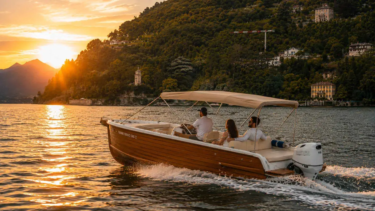 Private boat tour on Lake Como passing the villas of the first basin near Como